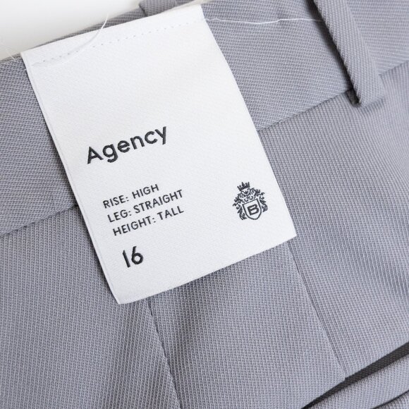 Aritzia Babaton Agency Pants High Waisted City Wool Twill Trousers Straight Gray - Picture 10 of 14